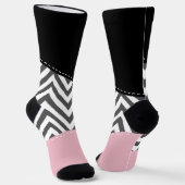 Gray Zigzag, Gray Chevron, Zigzag Pattern, Pink Socken (Gewinkelt)