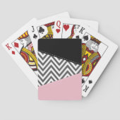 Gray Zigzag, Gray Chevron, Zigzag Pattern, Pink Spielkarten (Rückseite)