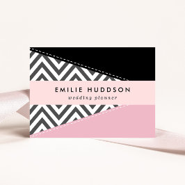 Gray Zigzag, Gray Chevron, Zigzag Pattern, Pink Visitenkarte