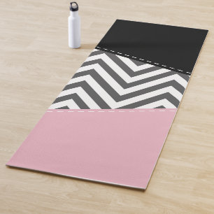Gray Zigzag, Gray Chevron, Zigzag Pattern, Pink Yogamatte