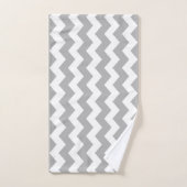 Gray Zigzag Striped Badhandtuch Set (Handtuch)