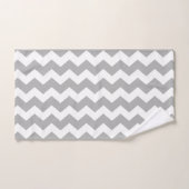 Gray Zigzag Striped Badhandtuch Set (Handtuch)