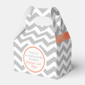 Gray Zigzag und Coral Bow Geschenkschachtel (Rückseite)