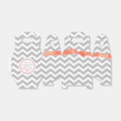 Gray Zigzag und Coral Bow Geschenkschachtel (Ungefaltet)