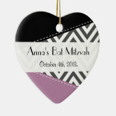 Gray Zigzag, Zickzack, Zigzag Muster, Bat Mitzvah Keramik Ornament (Rechts)