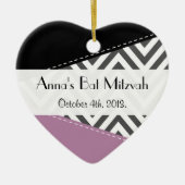 Gray Zigzag, Zickzack, Zigzag Muster, Bat Mitzvah Keramik Ornament (Vorne)