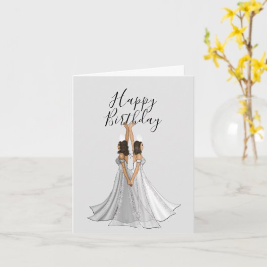 Gray Zodiac Goddess Gemini Custom Happy Birthday Karte (Gelbe Blume)