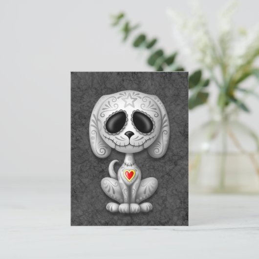 Gray Zombie Sugar Puppy Postkarte (Stehend Vorderseite)