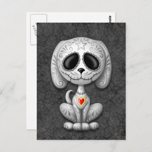 Gray Zombie Sugar Puppy Postkarte (Vorne/Hinten)