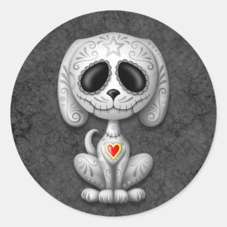 Gray Zombie Sugar Puppy Runder Aufkleber