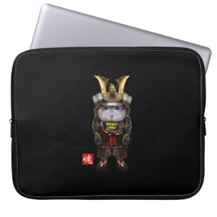 Gray Zwarf Hamster in Full Japanisch Samurai Laptopschutzhülle