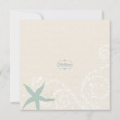 Grayed Jade Dusky Blue Beach Brautparty Einladung (Rückseite)