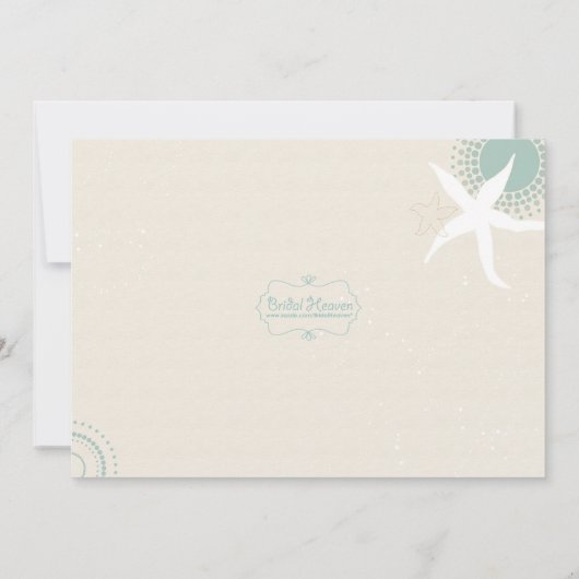 Grayed Jade Dusky Blue Seaside Wedding Einladung (Rückseite)