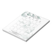 Grayed Jade Green Botanical Bridal Bingo Notizblock (Rotiert)