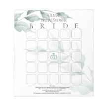 Grayed Jade Green Botanical Bridal Bingo