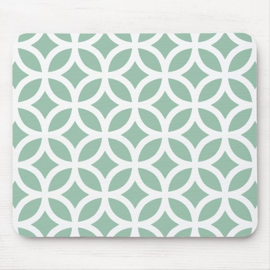Grayed Jade-Grün geometrisch Mousepad (Vorne)