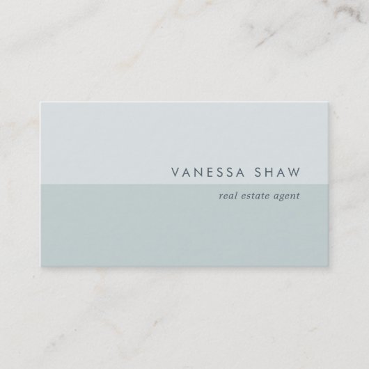 Grayed Jade | Moderner Farbblock Visitenkarte (Vorderseite)