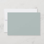 Grayed Jade Simple Border Wedding RSVP Card (Rückseite)