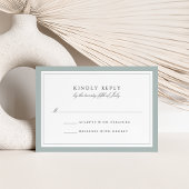 Grayed Jade Simple Border Wedding RSVP Card