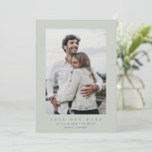 GrayGreen Ultra-Minimal-Ankündigung Datum freihalt Save The Date (Stehend Vorderseite)