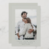 GrayGreen Ultra-Minimal-Ankündigung Datum freihalt Save The Date (Vorne/Hinten)