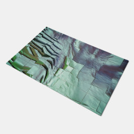 Grayisches Minzmosaik mit leicht geschnitztem Sati Fußmatte