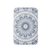 Grayish Blue Floral Mandala Badematte (Vorderseite Vertikal)