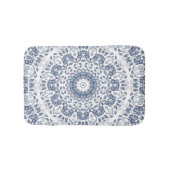 Grayish Blue Floral Mandala Badematte (Vorderseite)