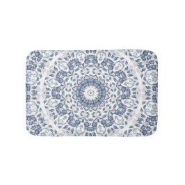 Grayish Blue Floral Mandala Badematte