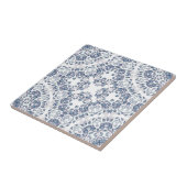 Grayish Blue White Floral Mandala Fliese (Seite)