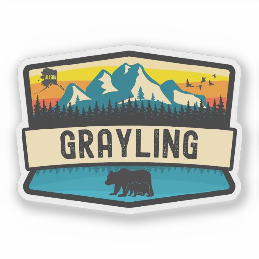 Grayling, Alaska Aufkleber (Vorderseite)
