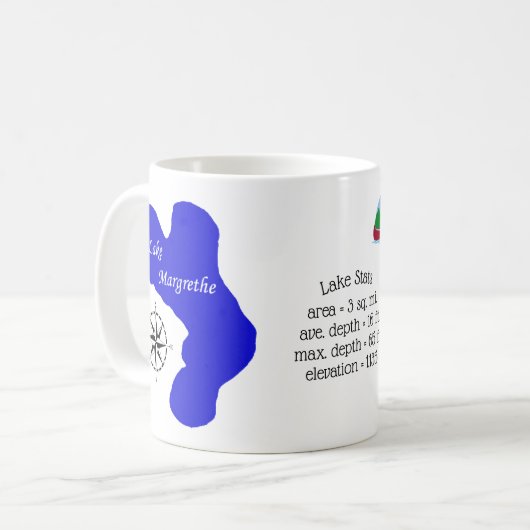 Grayling, MI und See Margrethe Notfall Kaffeetasse (Vorderseite Links)