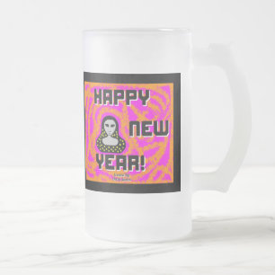Grays New Year wünscht große Mattierte Glass-Tasse Mattglas Bierglas