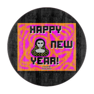 Grays New Year wünscht Round Cutting Board 30,4 cm Schneidebrett