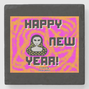 Grays New Year wünscht Stone Untersetzer