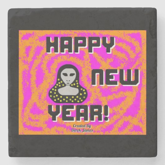 Grays New Year wünscht Stone Untersetzer (Vorderseite)