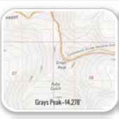 Grays Peak Colorado Fourteener Aufkleber (Vorderseite)