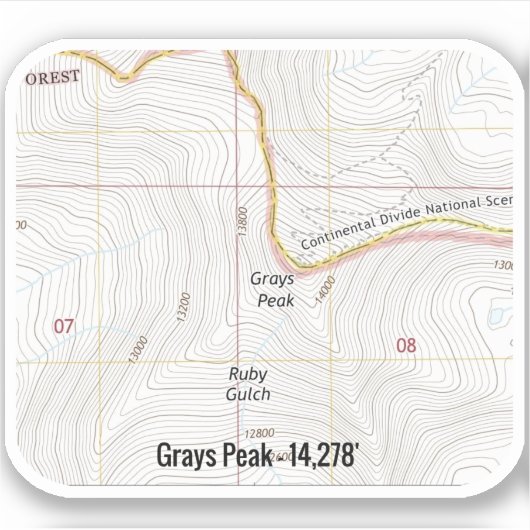 Grays Peak Colorado Fourteener Aufkleber (Vorderseite)