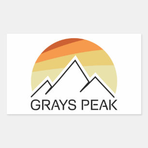 Grays Peak Retro Rechteckiger Aufkleber