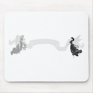 Grayscale Angels Marquee Banner Mousepad