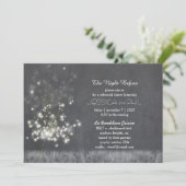 Grayscale Dandelion Wedding Probe Dinner Einladung (Stehend Vorderseite)