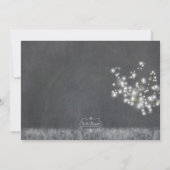 Grayscale Dandelion Wedding Probe Dinner Einladung (Rückseite)