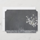 Grayscale Dandelion Wedding Probe Dinner Einladung (Rückseite)