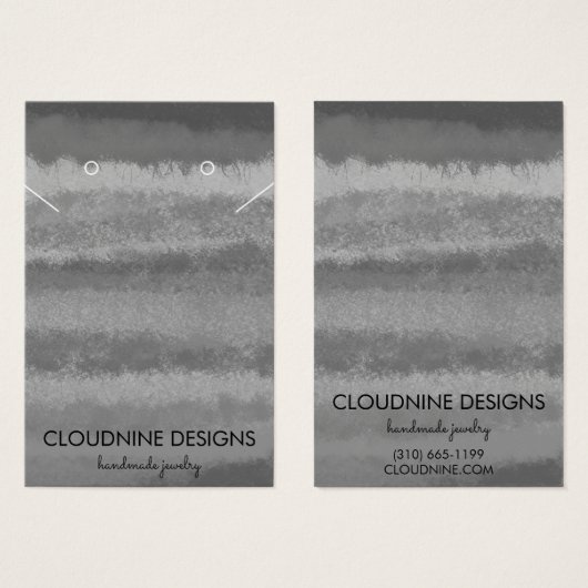 Grayscale Earring Necklace Juwelier Display Card (Vorne & Hinten)