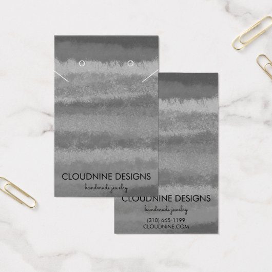 Grayscale Earring Necklace Juwelier Display Card (Büro)