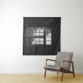 GRAYSCALE FOTO AUS HOLZ GERAHMTE GLASTÜR WANDTEPPICH (Beispiel (Horizontal))
