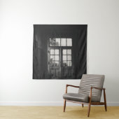 GRAYSCALE FOTO AUS HOLZ GERAHMTE GLASTÜR WANDTEPPICH (Beispiel)
