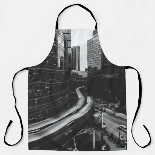GRAYSCALE FOTO DER STADT SCHÜRZE (Vorderseite)