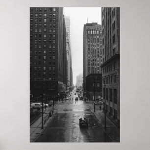GRAYSCALE FOTO DER STADTSTRASSE POSTER