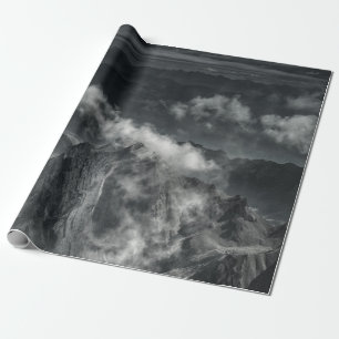 GRAYSCALE FOTO DES BERGBERGES GESCHENKPAPIER